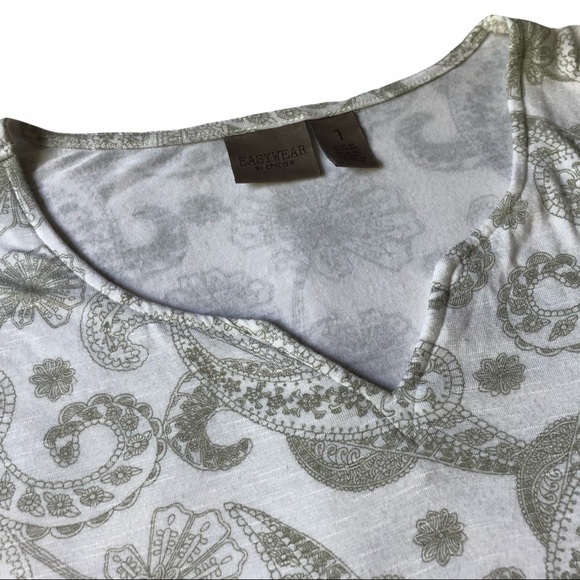 Chico’s EASYWEAR Top Size 1 Paisley - Picture 2 of 11